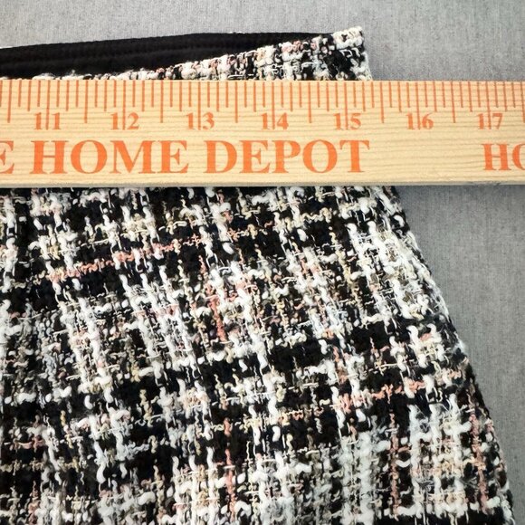 Loft Women’s Sz 4 Tweed A-Line Black/Tan/White Skirt Bouche Lined Skirt Career - Picture 8 of 10